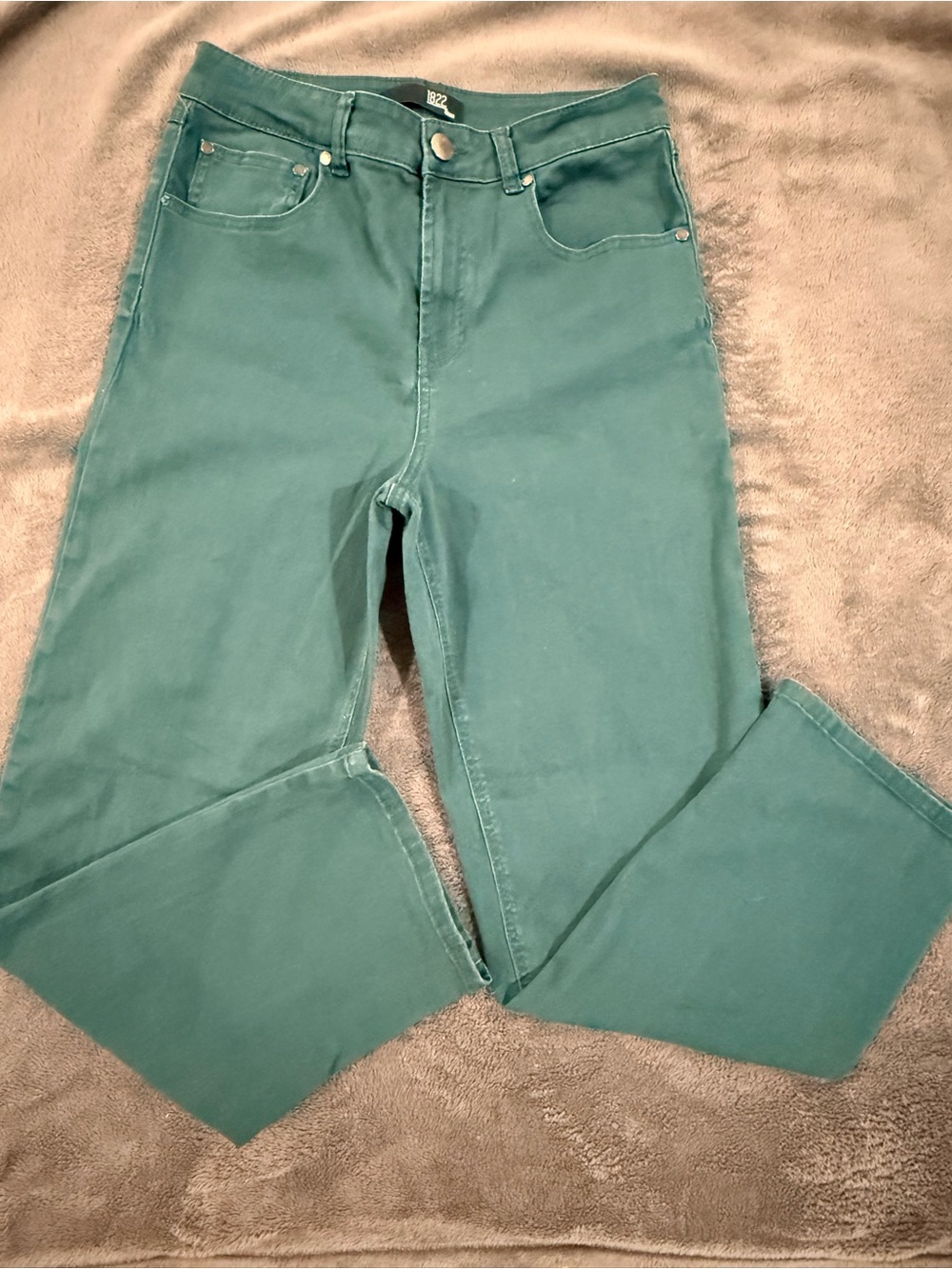 1822 Denim Straight-Leg Jeans in Teal Green Size 6/28